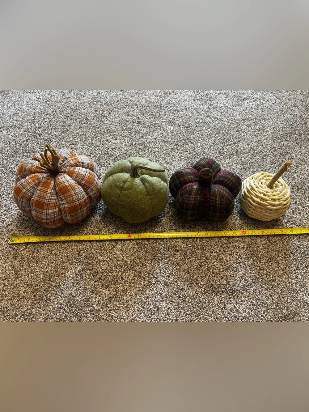 Holiday Fabric & Woven Pumpkin Décor Set - Fall/Thanksgiving